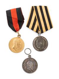 Five Russian Military and Order of Merit Medals