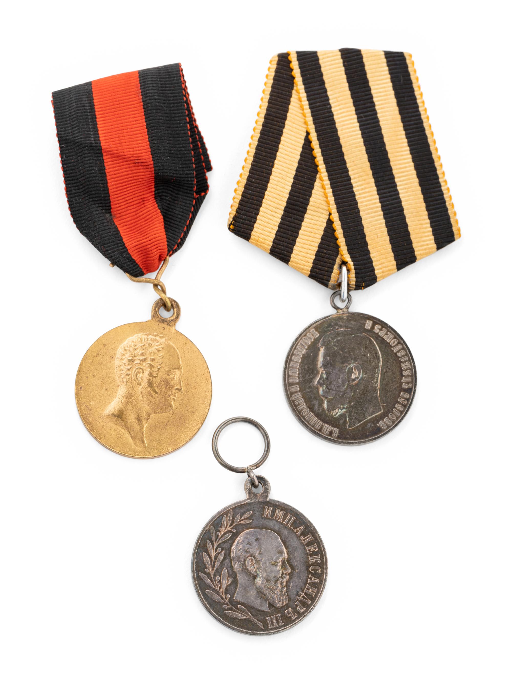 Five Russian Military and Order of Merit Medals