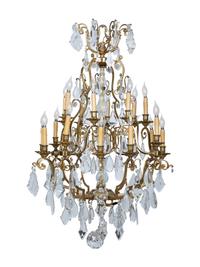 A French Gilt Bronze and Cut Glass Twenty-Light Chandelier