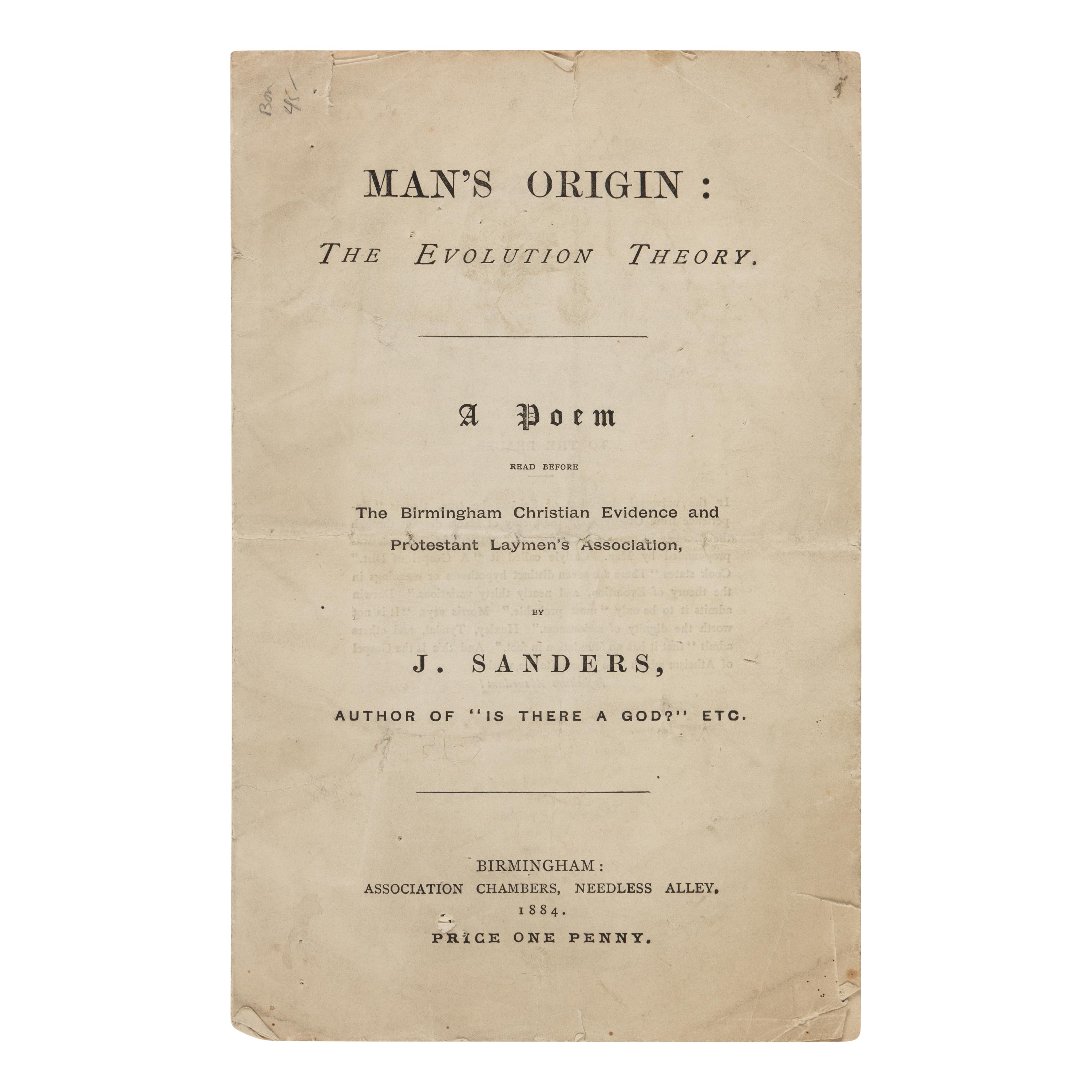 [Darwin, Charles (1809-1882)]. A large library of over 100 titles and ephemera by, about, or associated with Darwin, including: