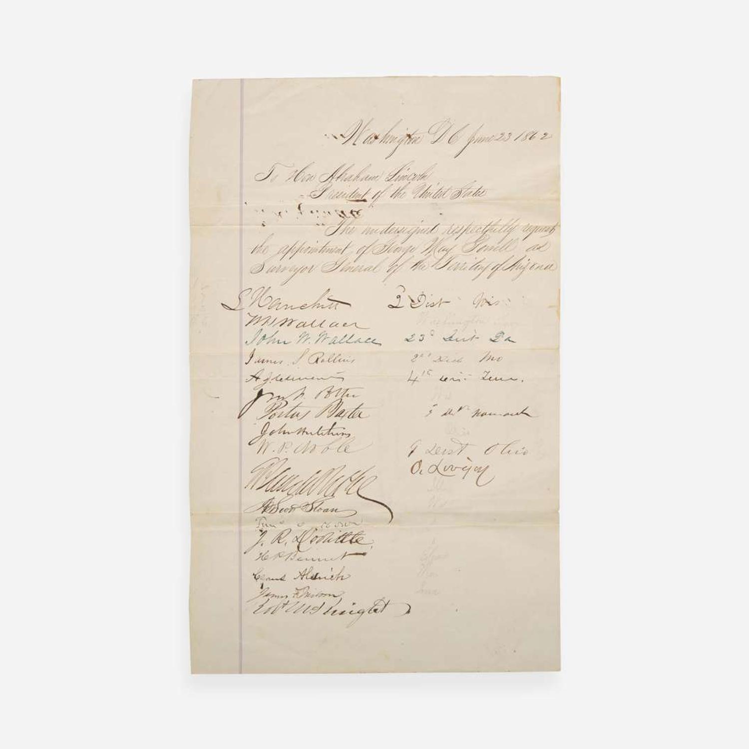 [Presidential] [Lincoln, Abraham] [Powell, George May] Group of 3 Manuscript Documents
