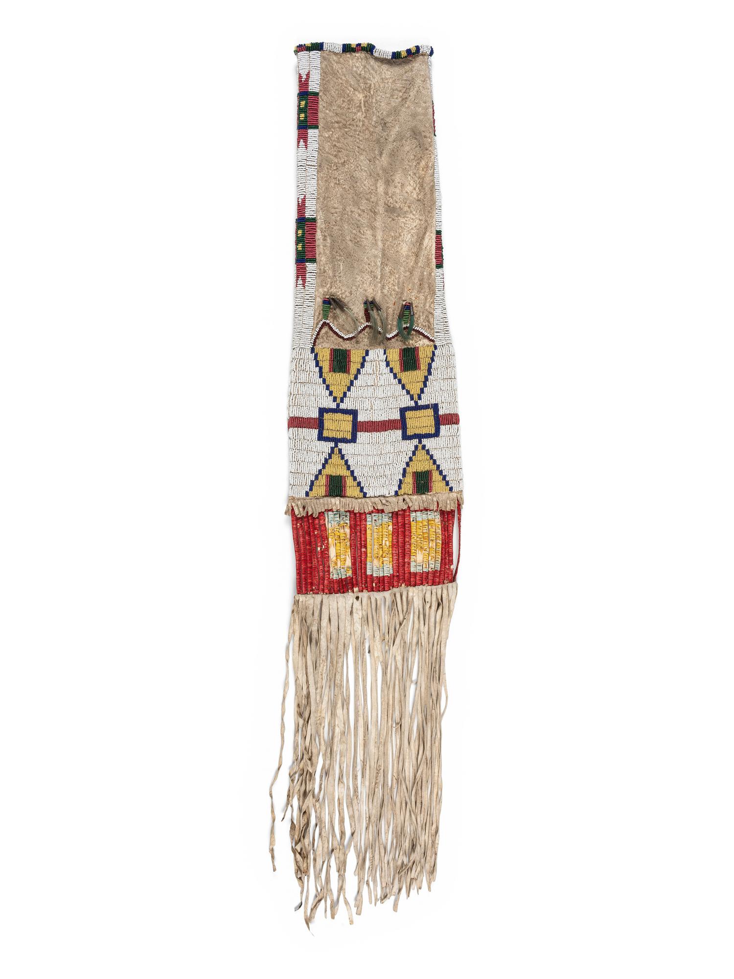 Northern Plains Beaded Hide Tobacco Bag