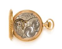 A 14 Karat Yellow Gold Hunter Case Pocket Watch, Elgin for C.D. Peacock, Circa 1904, 23.60 dwts.