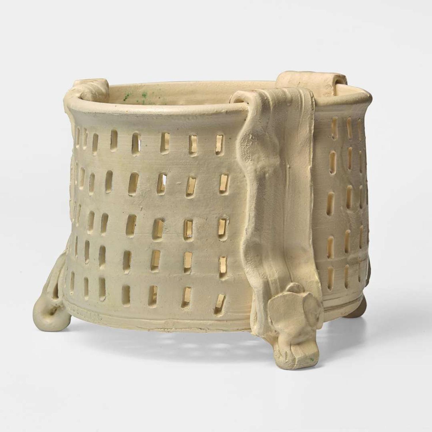 Betty Woodman (American, 1930-2018) Pierced Footed Colander, Boulder, Colorado, USA, circa 1980s