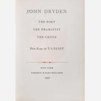 [Literature] Eliot, T.S. Group of 2 Titles: One Inscribed and One Signed