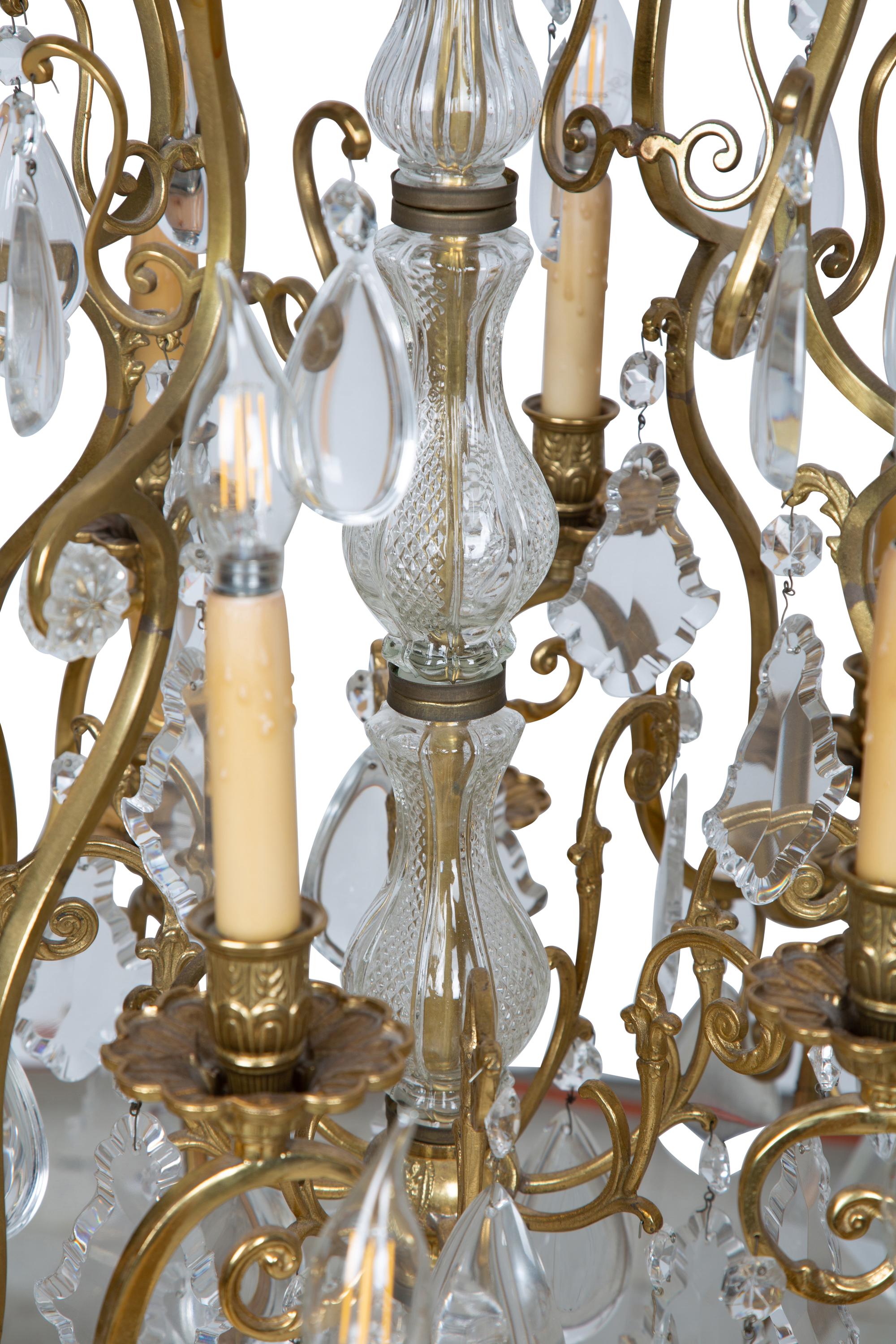 A French Gilt Bronze and Cut Glass Twenty-Light Chandelier