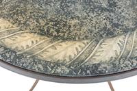 A Steel and Faux Scagliola-Painted Side Table