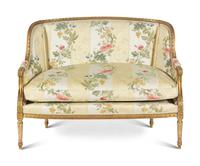 A Louis XVI Style Giltwood Settee
