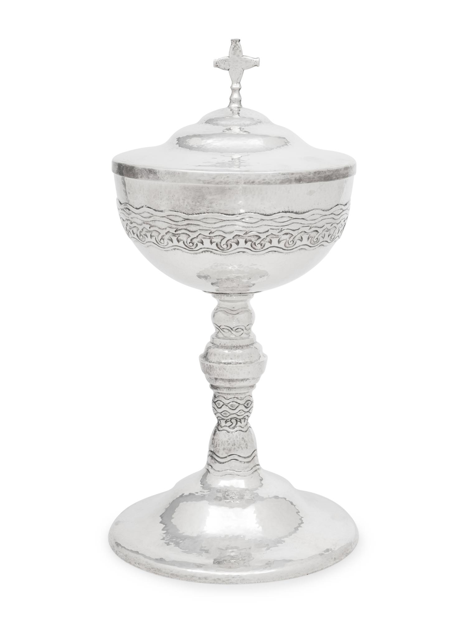 An American Silver, Parcel-Gilt and Diamond-Inset Covered Chalice