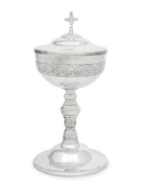 An American Silver, Parcel-Gilt and Diamond-Inset Covered Chalice