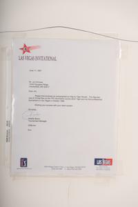 A Historically Significant Tiger Woods Signed Autograph 1996 Las Vegas Invitational Tournament Flown Golf Flag From Woods' First PGA Tour Victory (Tournament Director Letter, PSA Authentic),