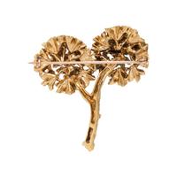 YELLOW GOLD, ENAMEL AND DIAMOND BROOCH