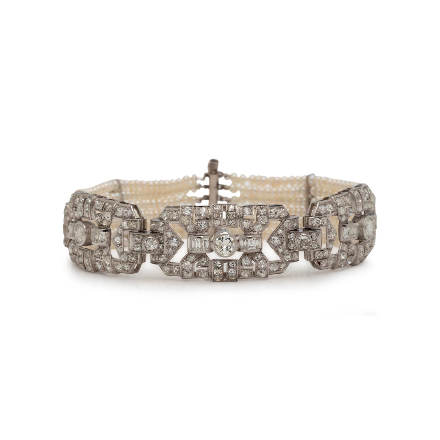 DIAMOND AND SEED PEARL BRACELET