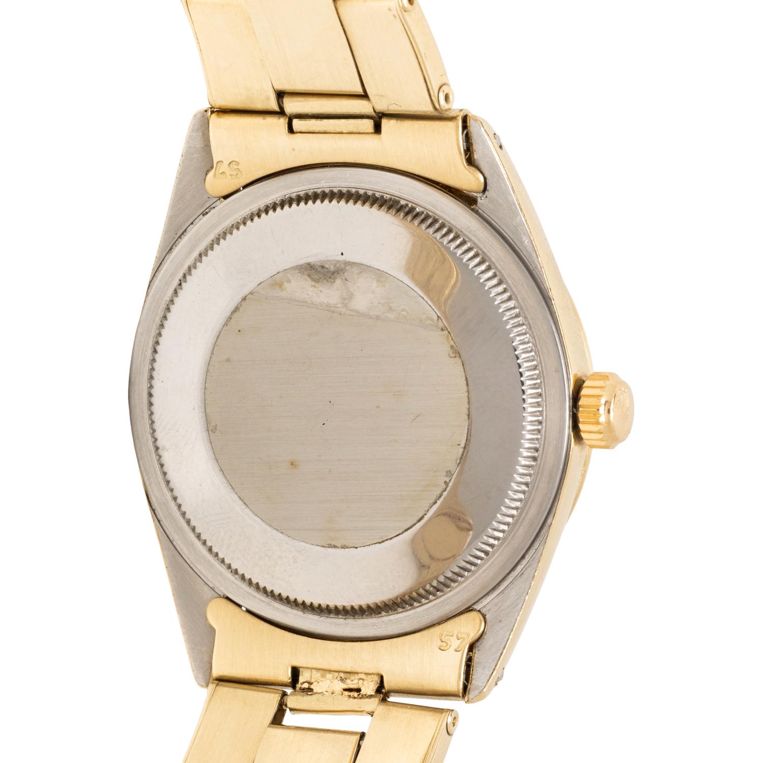 ROLEX, REF. 1025 STEEL AND 14K YELLOW GOLD 'OYSTER PERPETUAL' WATCH
