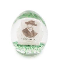 An Antique Czech Remembrance Paperweight, T. G. Masaryk Height 1 inches