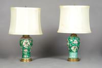 A Pair of Chinese Porcelain Vases, Height overall 23 inches.