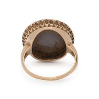 YELLOW GOLD, STAR SAPPHIRE, AND DIAMOND RING