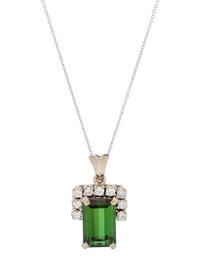 TOURMALINE AND DIAMOND PENDANT/NECKLACE