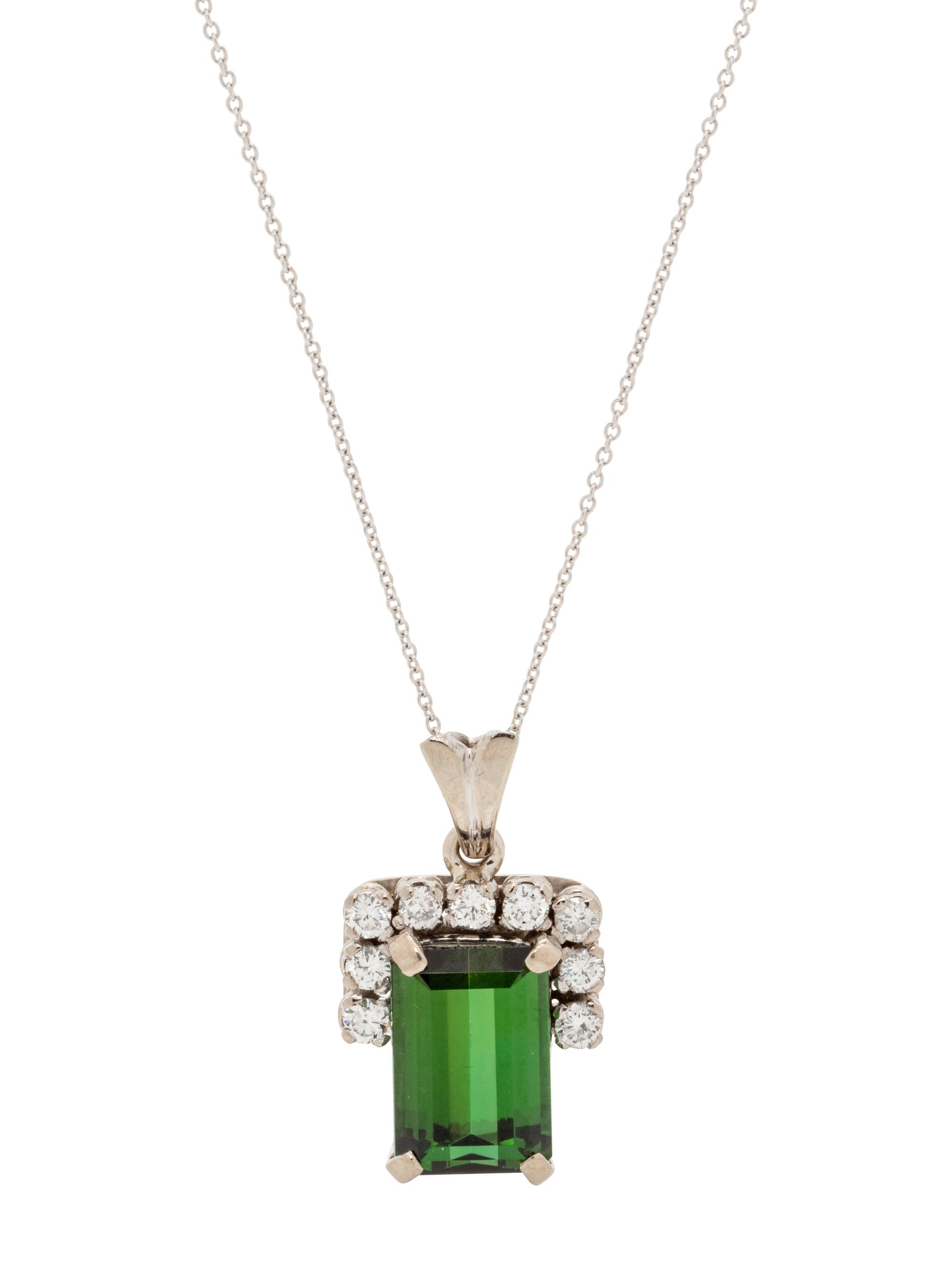 TOURMALINE AND DIAMOND PENDANT/NECKLACE