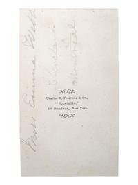[EARLY PHOTOGRAPHY]. FREDRICKS, C.D., photographer. A group of 2 CDVs of actress Emma Webb, incl. image taken with young African American subject. New York, n.d.