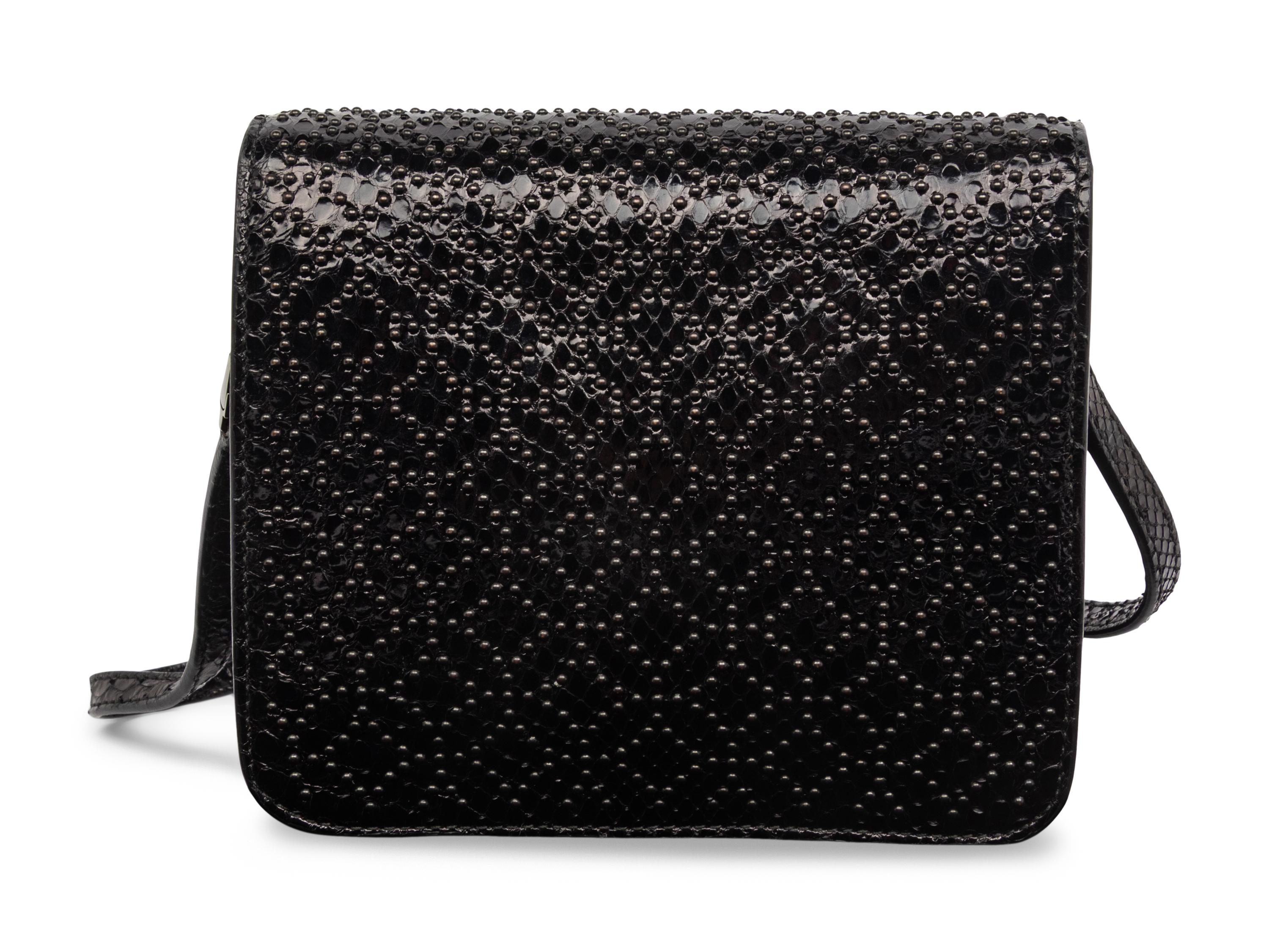 ALAÏA, FRINGED PYTHON FLAP BAG