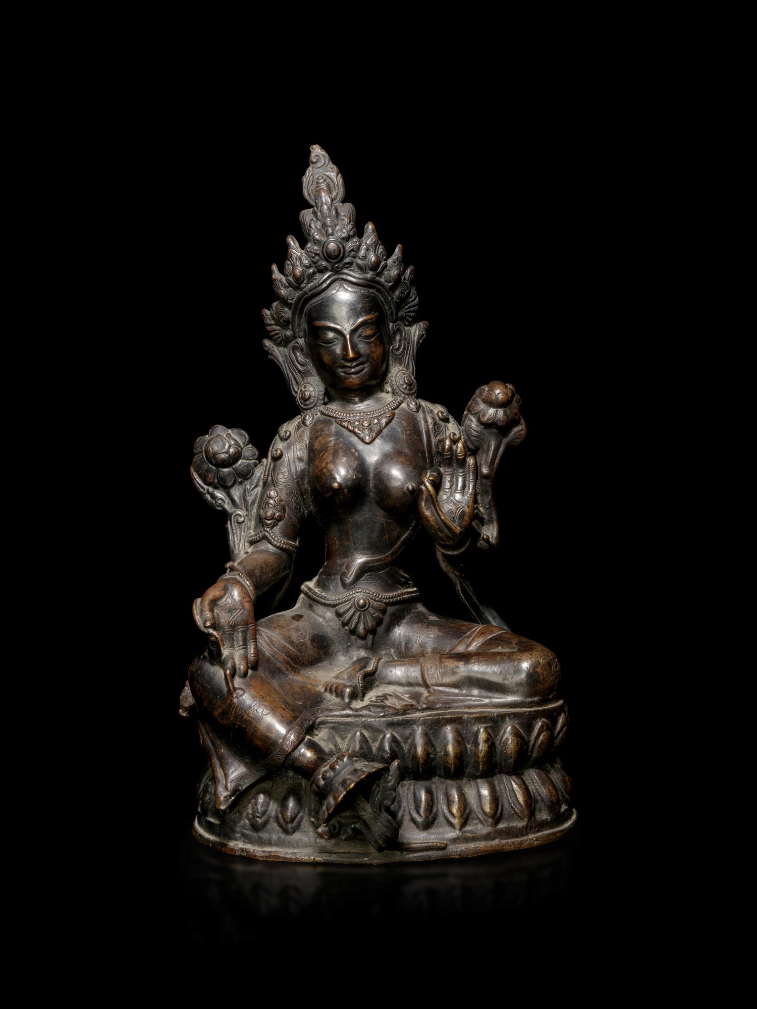A Large Tibetan Bronze Figure of Tara