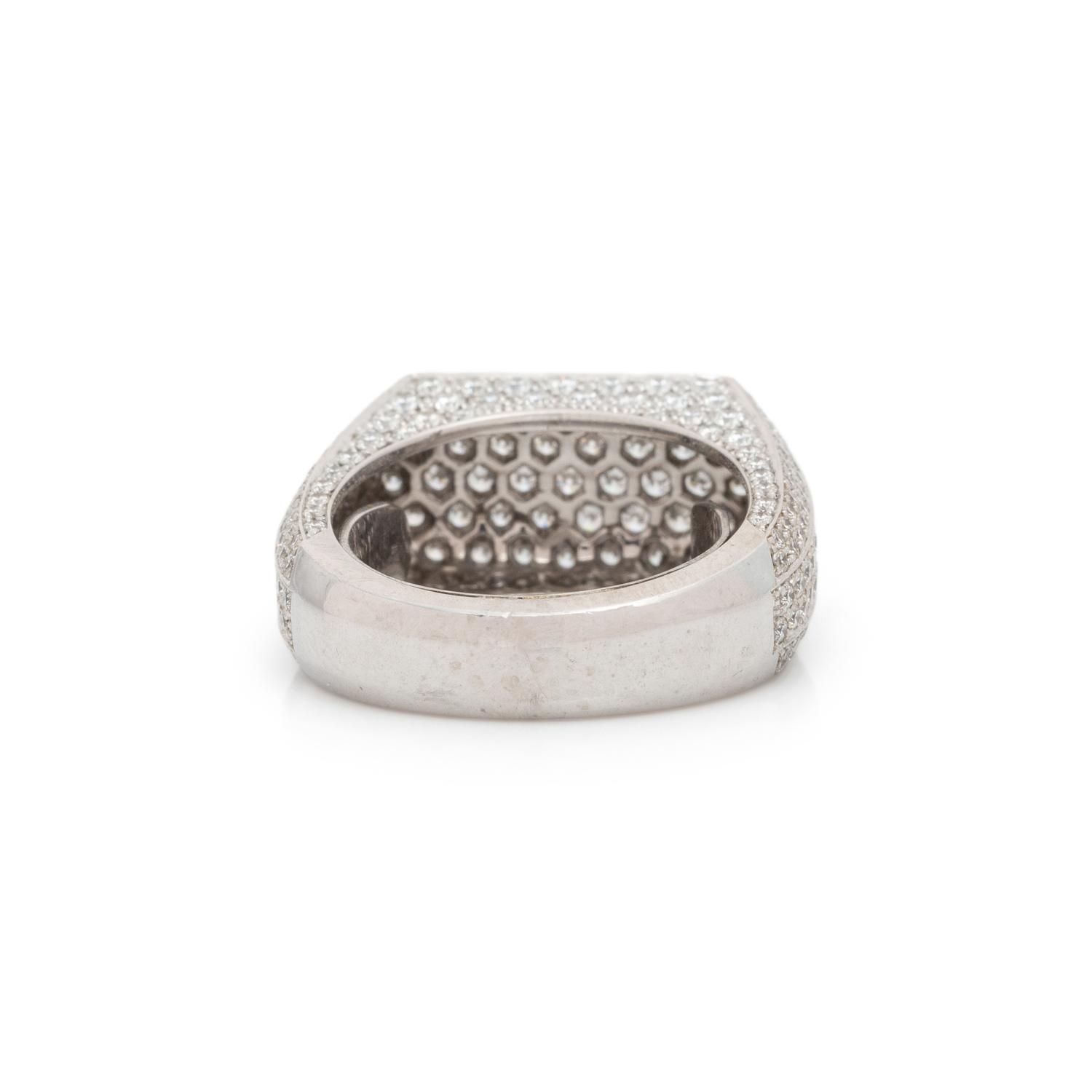 PLATINUM AND DIAMOND PLAQUE RING