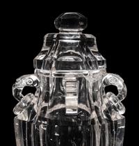 A Rock Crystal Hexagonal Vase and Cover