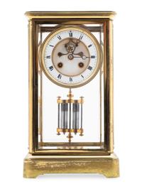 A Continental Gilt Brass Mantel Clock