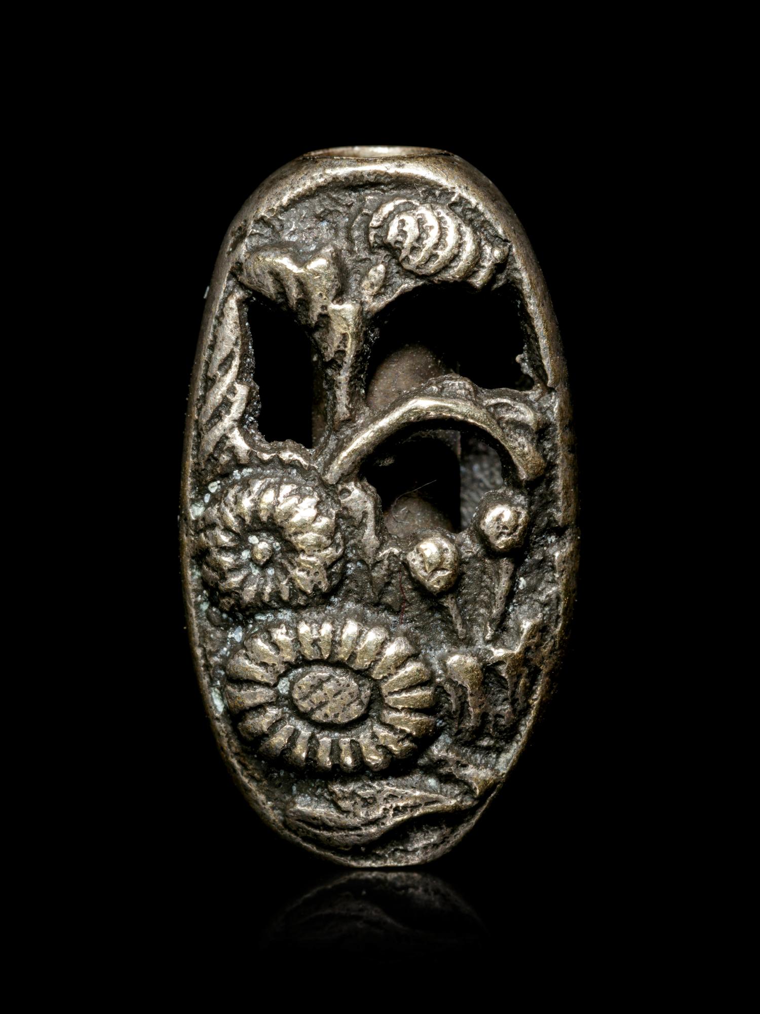 A Bronze Bead-Form Ojime