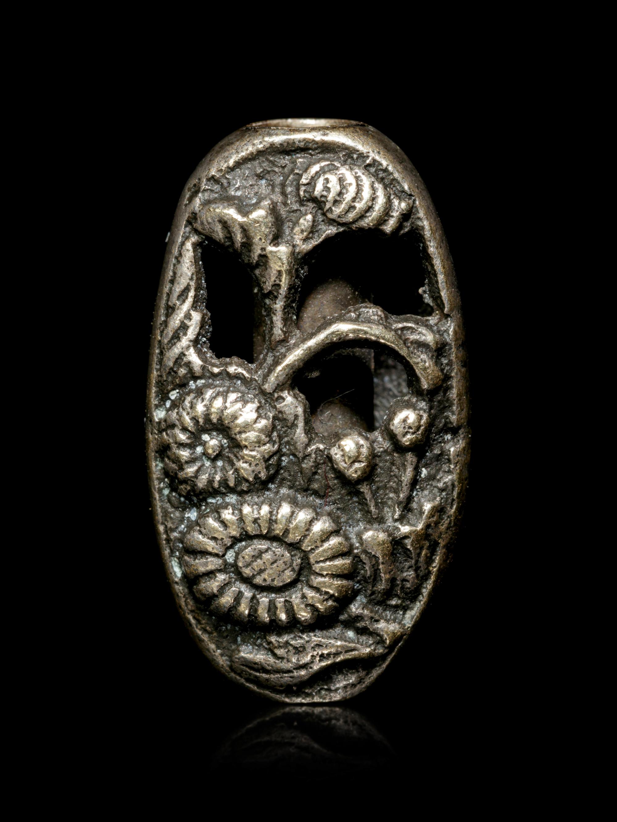 A Bronze Bead-Form Ojime