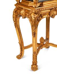 A Pair of Boulle Marquetry and Giltwood Caskets on Giltwood Stands