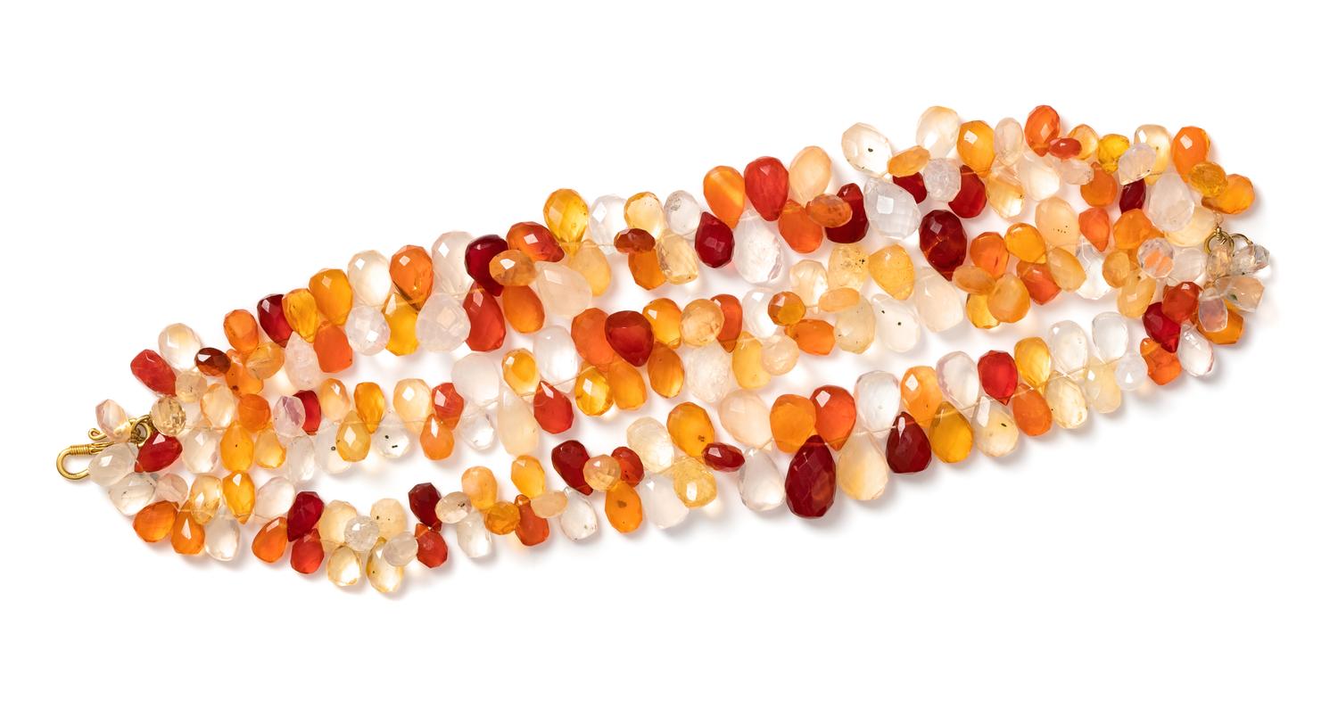 A Yellow Gold and Multigem Bead Bracelet,