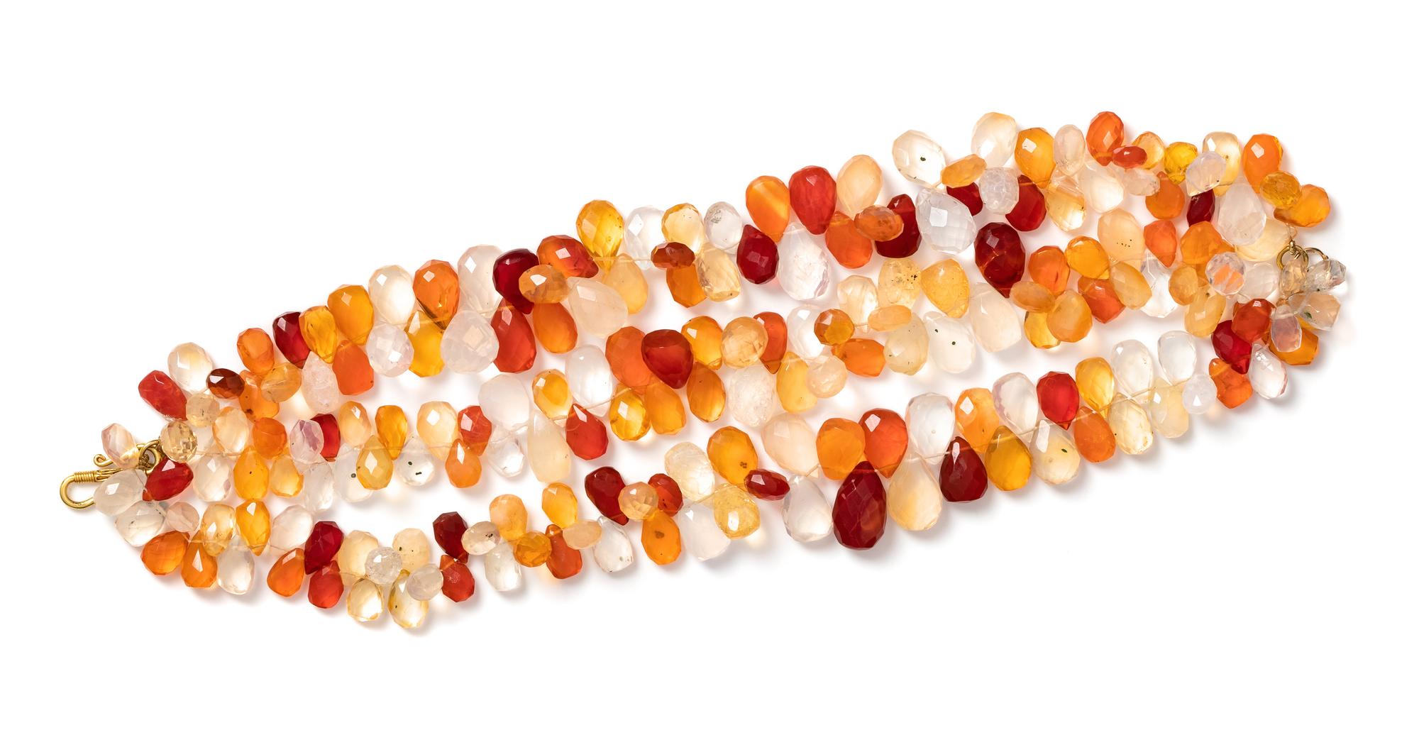 A Yellow Gold and Multigem Bead Bracelet,