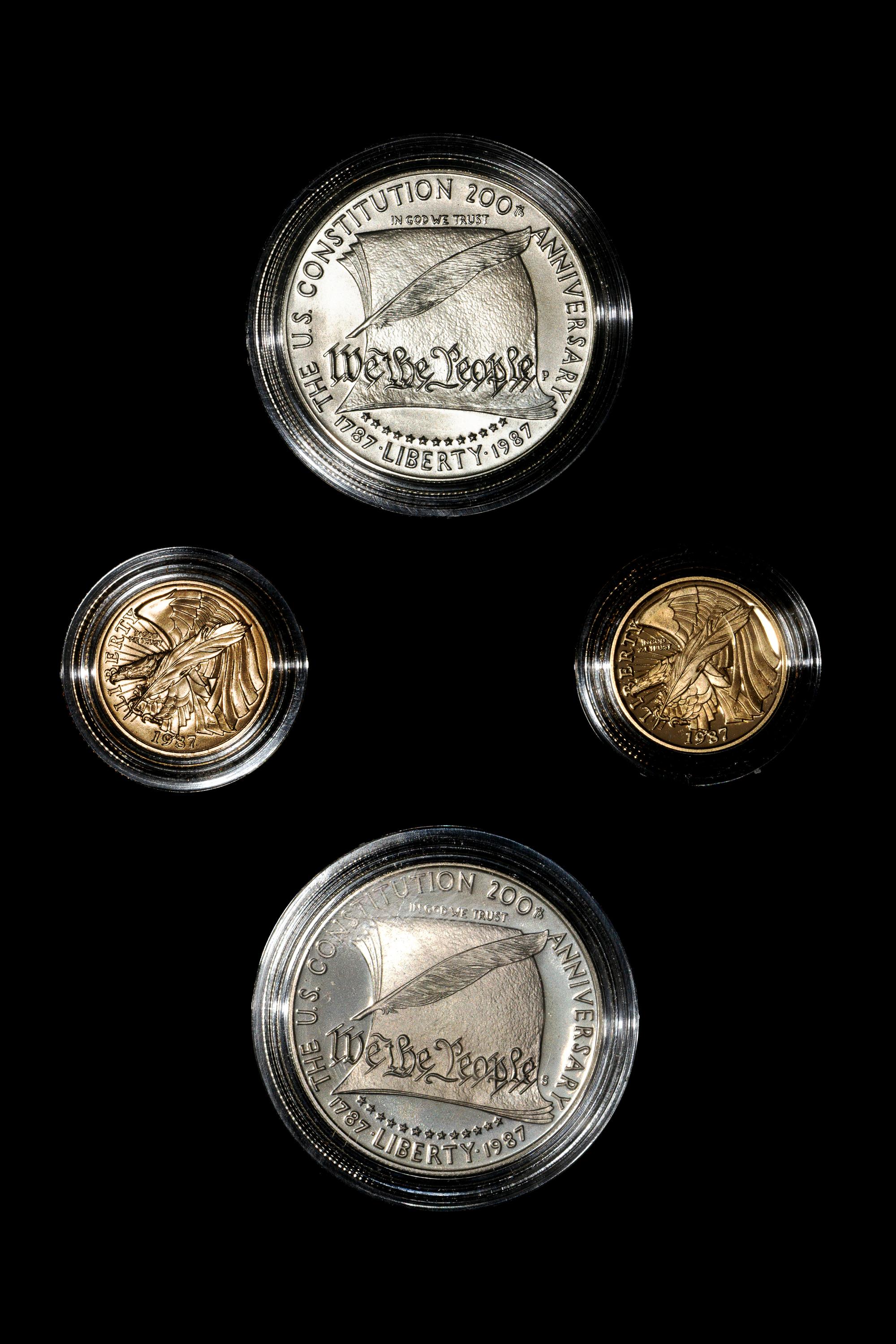 *A United States 1987 Constitution Bicentennial Four-Coin Set