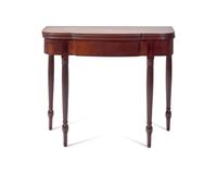 A Federal Carved Mahogany Card Table
