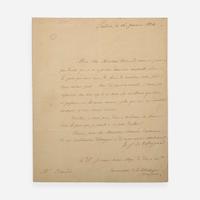 [Bonaparte, Napoleon] Talleyrand-Perigord, Charles Maurice de Manuscript Letter, signed