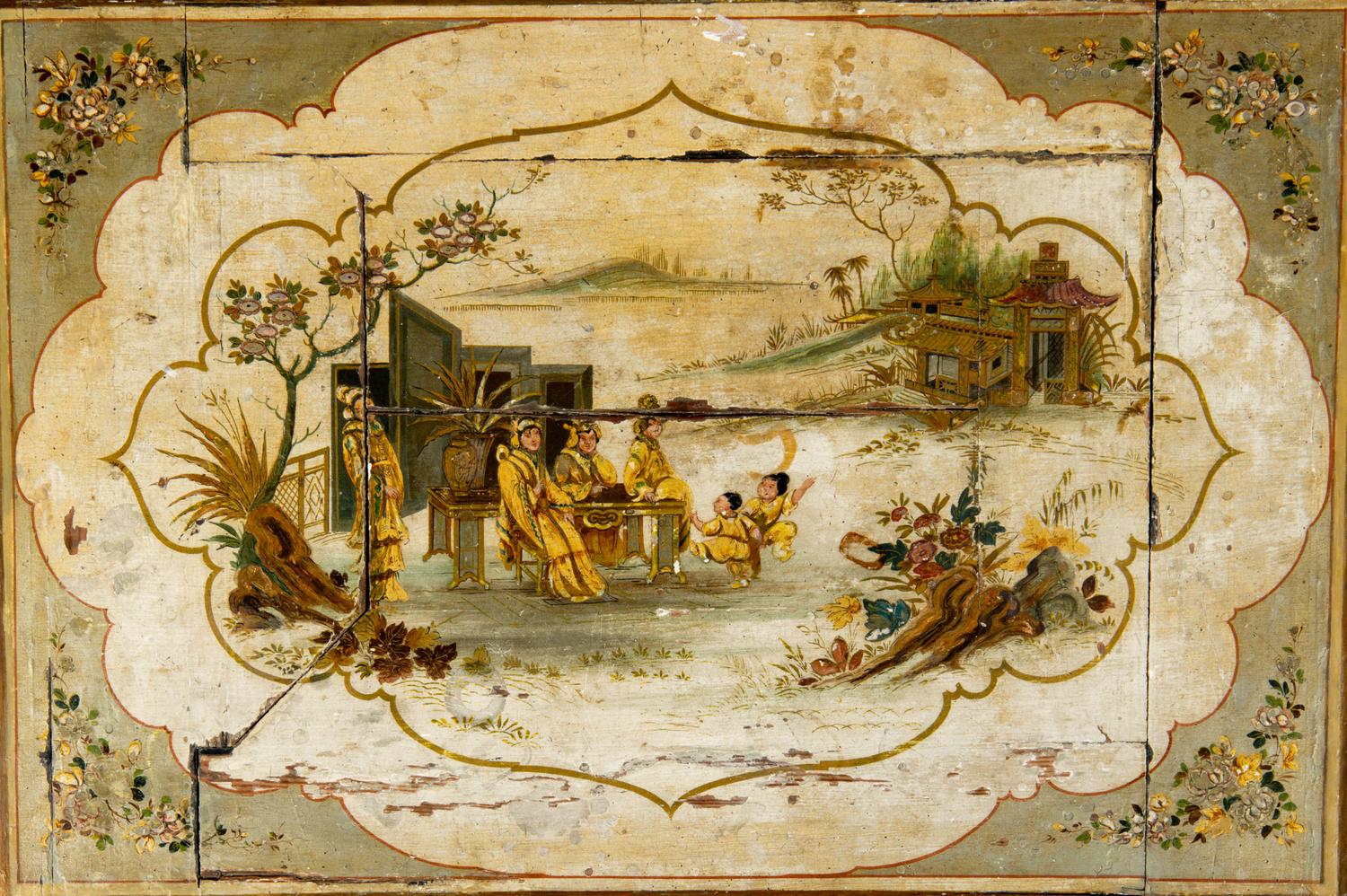A Continental Polychrome Painted Side Table