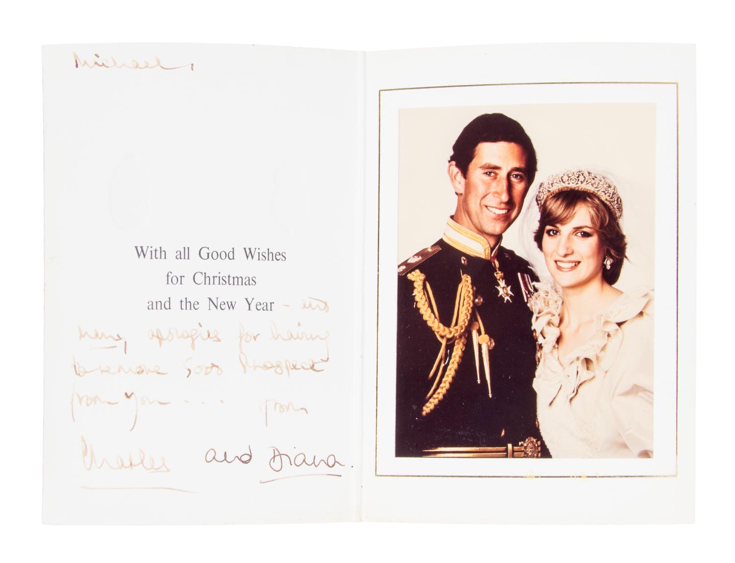 (BRITISH ROYALTY) Charles and Diana, signed Christmas card, with Andrew and Sarah Christmas card.