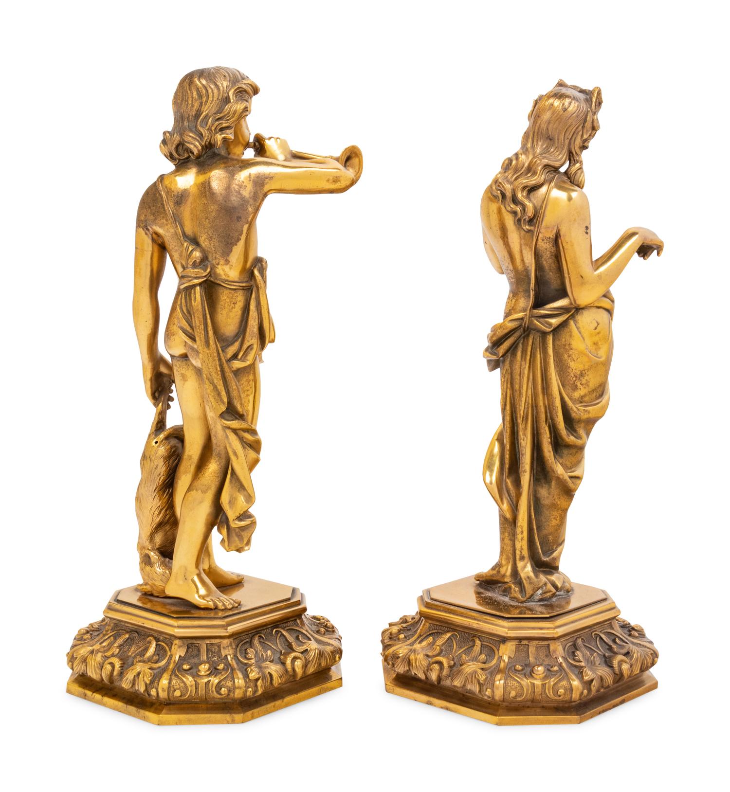 A Pair of Continental Gilt Bronze Figures
