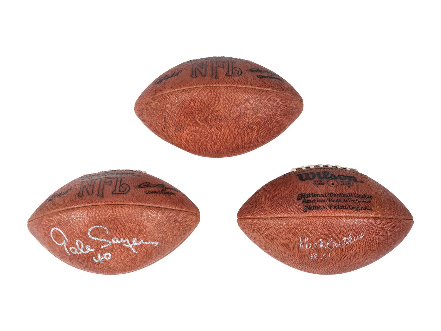 A Group of Chicago Bears Hall of Fame Signed Autograph Items (Beckett Authentication Services Certified)