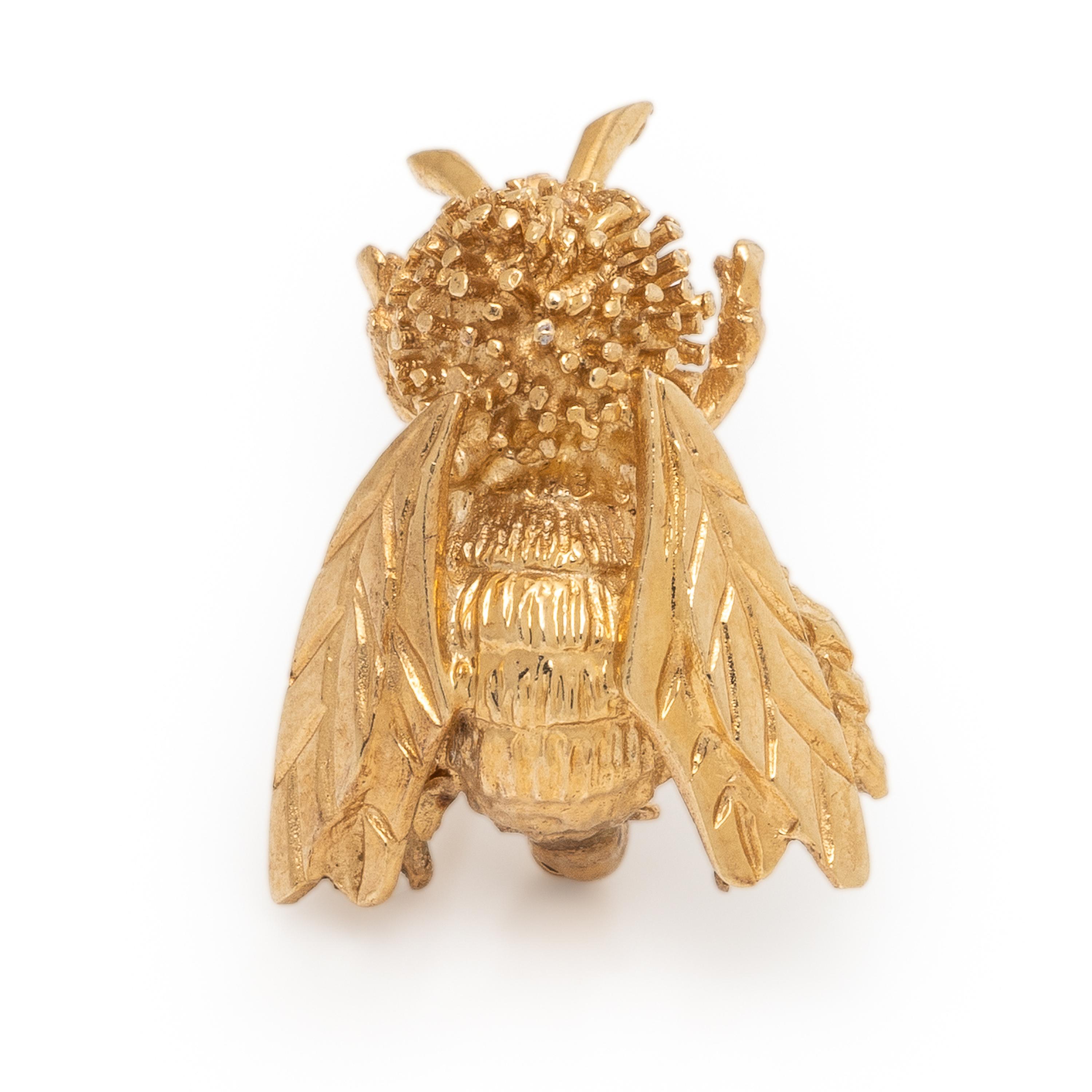 Yellow Gold Bee Brooch
