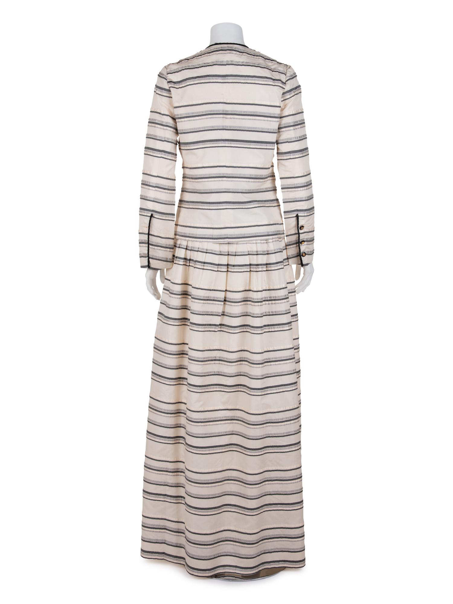 Chanel Silk Striped Skirt Ensemble, 1990s