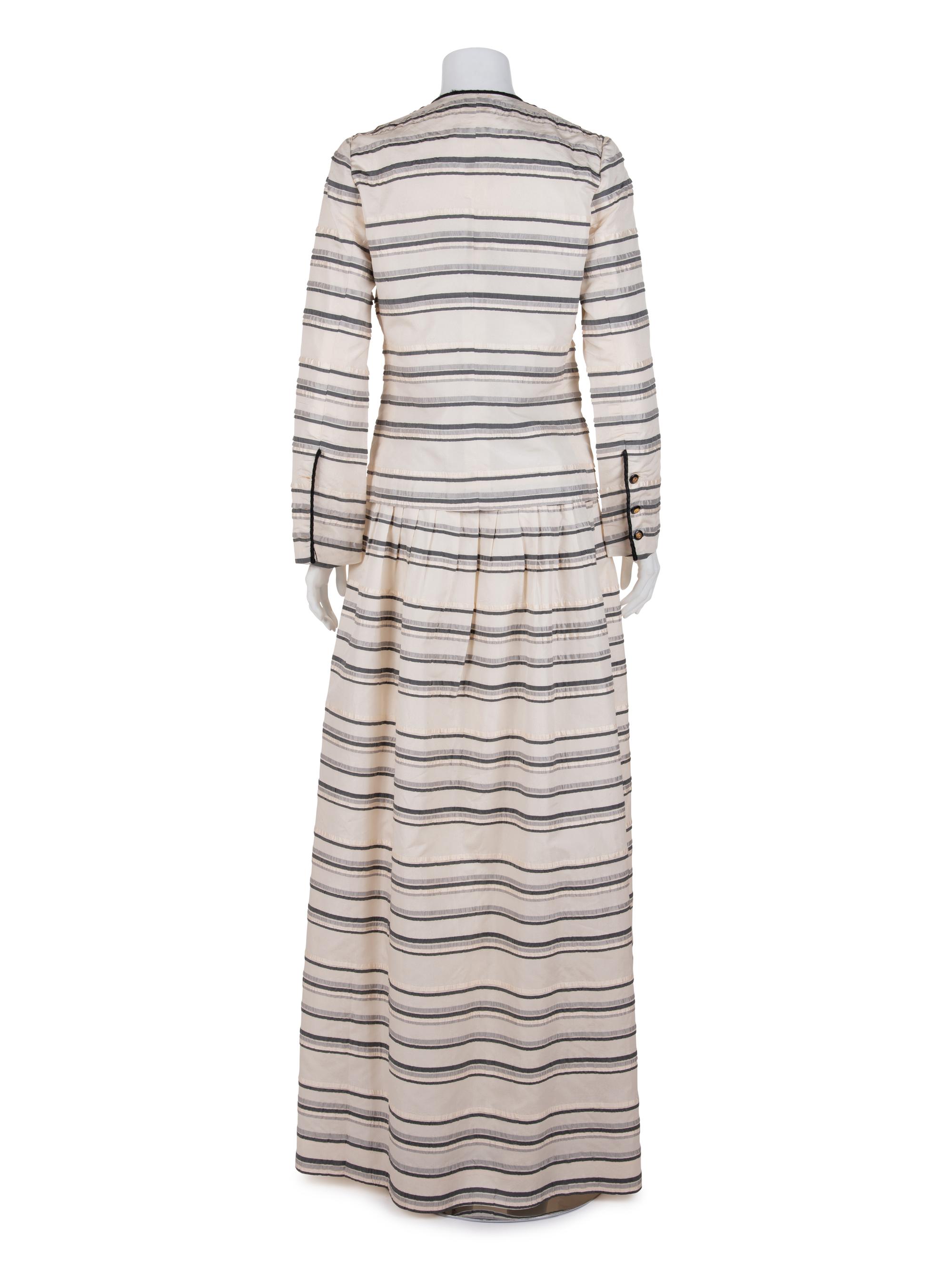 Chanel Silk Striped Skirt Ensemble, 1990s