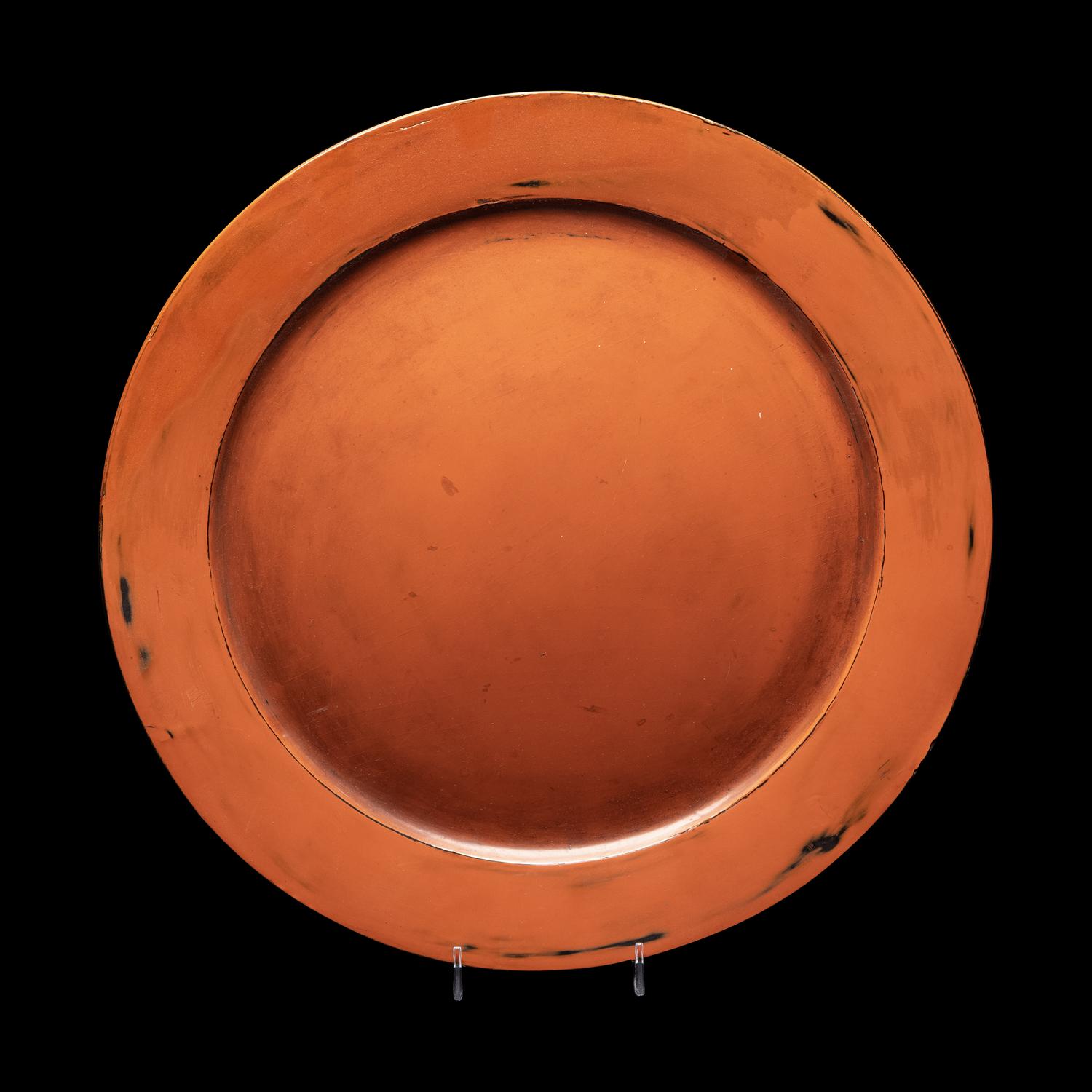 A Japanese Negoro- Style Lacquer Circular Dish