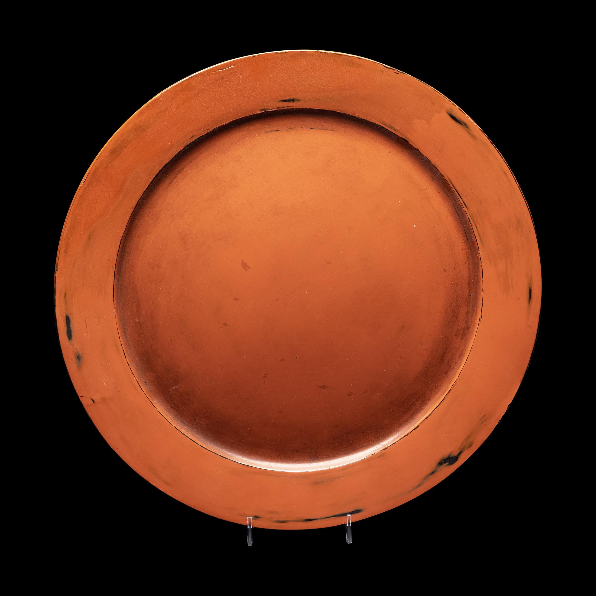 A Japanese Negoro- Style Lacquer Circular Dish