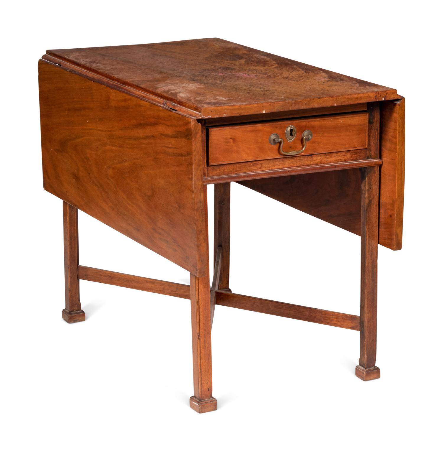A Chippendale Mahogany Stretcher Base Pembroke Table