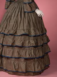 Silk Tiered Day Dress, 1850s
