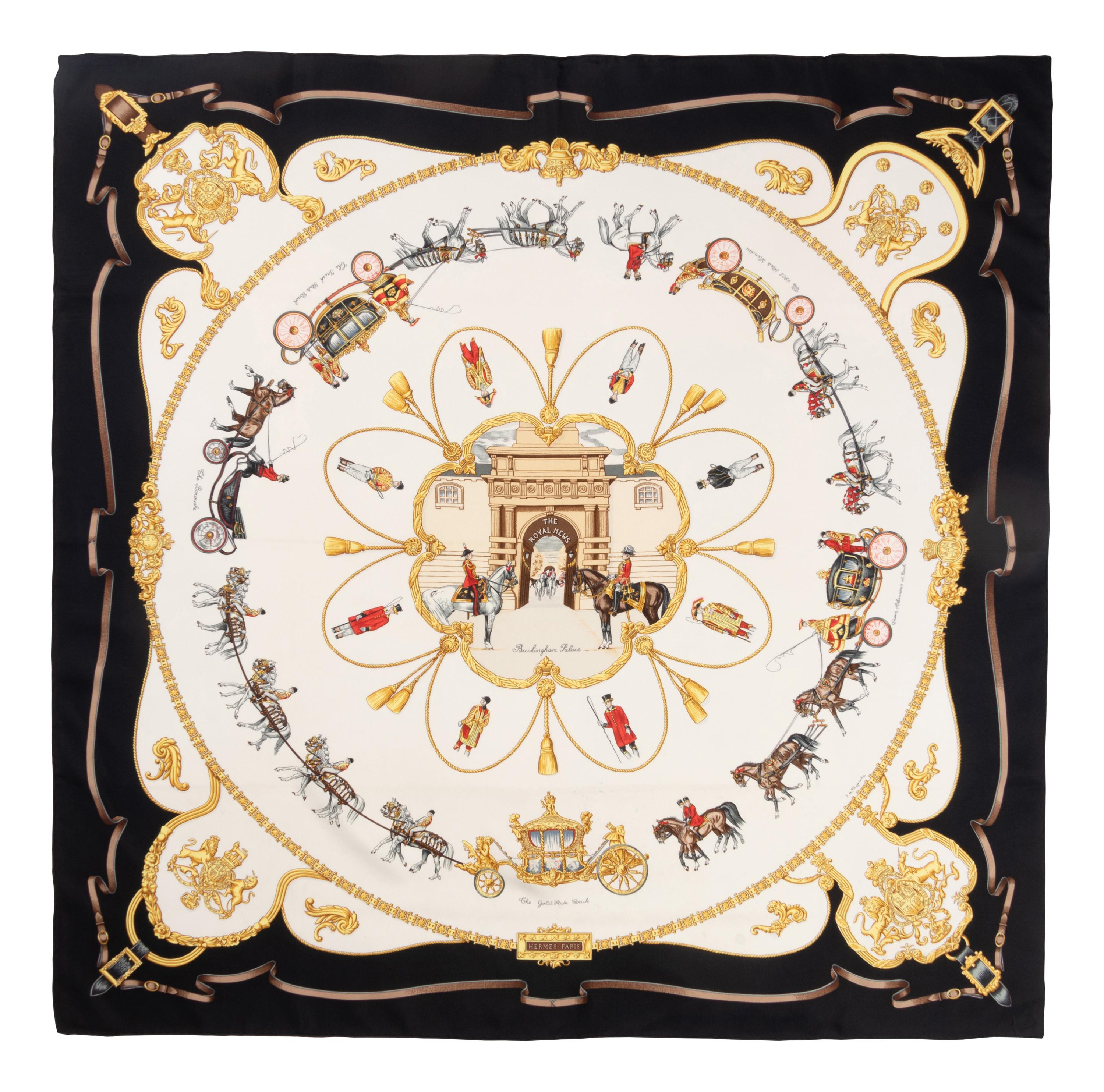 Three Hermès 90cm Silk Scarves