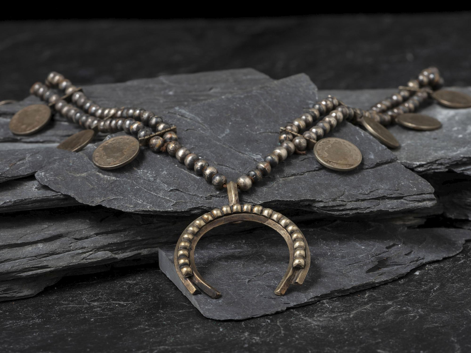 Navajo Coin Squash Blossom Necklace